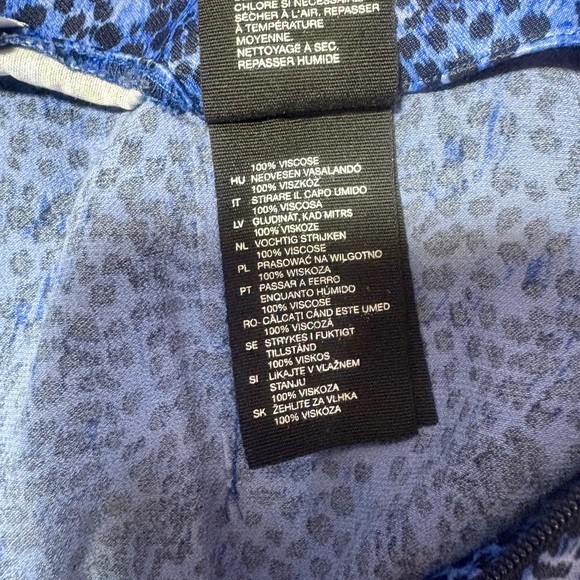 & OTHER STORIES Paris Atelier Blue Leopard Print Midi Skirt - Picture 9 of 9